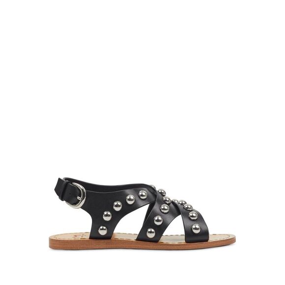 MARC FISHER Womens Black Studded Prancer Round Toe Leather Gladiator Sandles 6 M - Picture 2 of 4